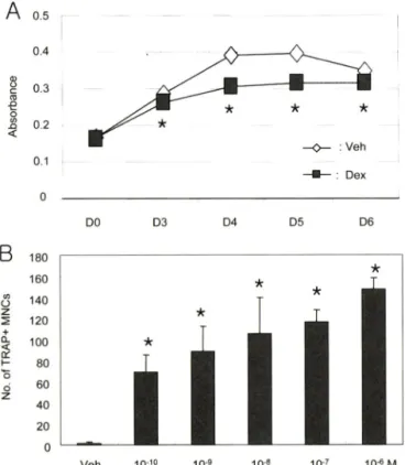 Fig.  1 - Effects  of  dexamethasone  on  the  proliferation  of  mouse  bone-marrow  macrophage  (BMM)  cells