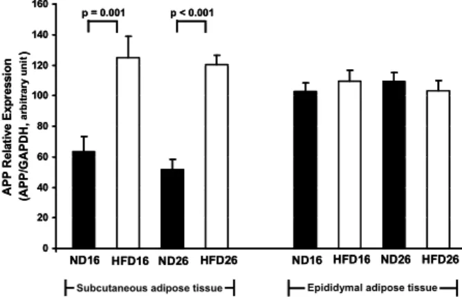 Fig. 1. Effect of diet induced obesity on APP gene expression.
