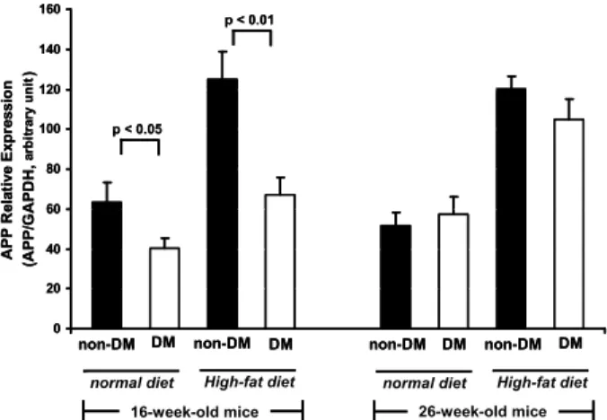 Fig. 3. Effect of streptozotocin (STZ)-induced diabetes on APP gene expression in subcutaneous adipose tissue