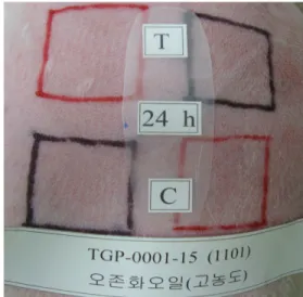 Fig. 4. Skin photograph at 24 hours after application of test substance