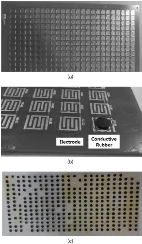 Fig. 1. Sensor PCB with conductive rubber