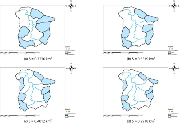 Fig. 4. The bifurcation process of the second order channel network in the Seolmacheon experimental catchment