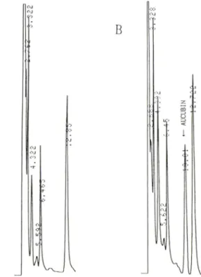 Fig.  1  ― HPLC  chromatograms  of  aucubin  in  the  rat  plasma.