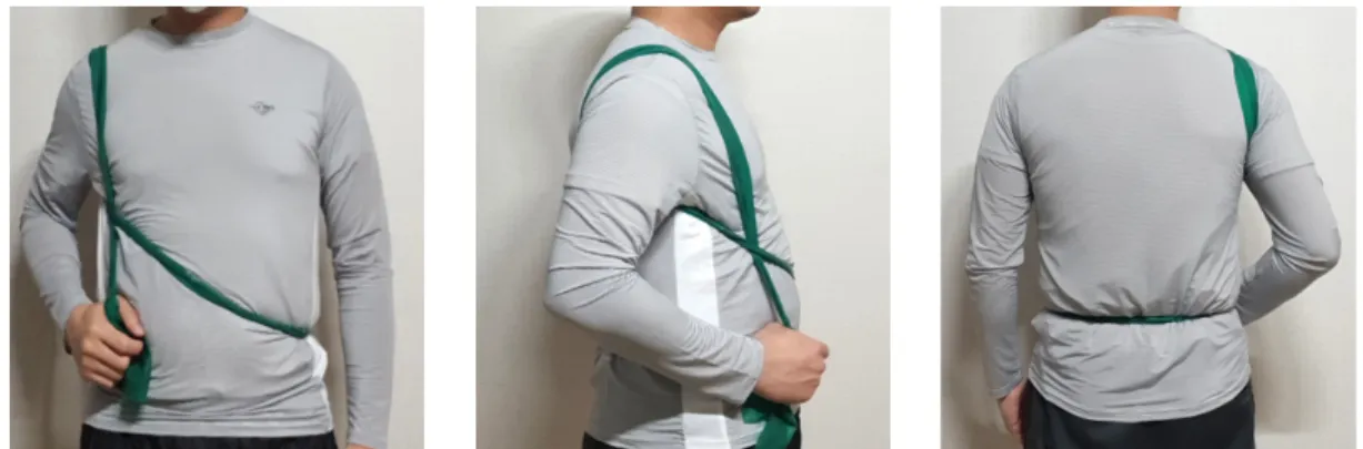 Fig 1. Trunk stabilization posture wearing spiral elastic band