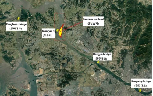 Fig. 4. Locations of tide and water level stations by Google earth pro.