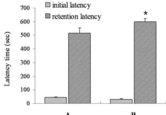 Fig.  1.  Effect  of  exercise  on  the  retention  latency  time  of  the  passive  avoidance  task