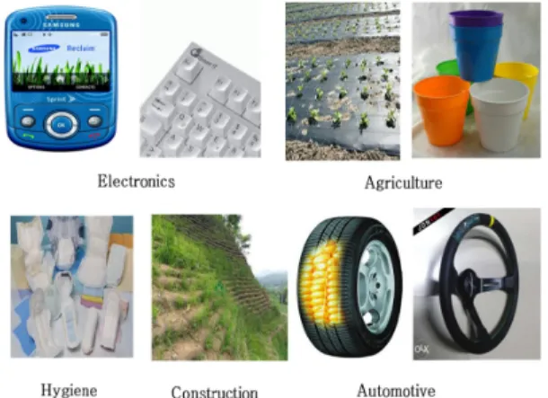 Figure 4. Examples of bioplastics materials made of polylactic acid. 