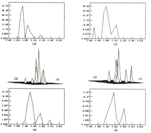 Fig.  4 —Three-dimensional plot of the joint probability density function(middle) and two marginal probability density  function(top  and  bottom)  using the  slope  of the  relationship  between  CL  versus  creatinine  clearance,  the  VS(CS)  and  the  