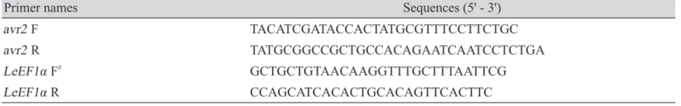 Table 1. Primers used in this study.