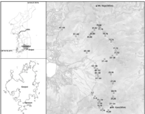 Figure  1.  The  location  map  of  study  site  at  Garasan(Mt.) 결과 및 고찰