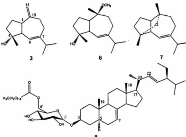 Fig.  1 - Structures  of compounds  3  and  6—8  from  Aster glehni.
