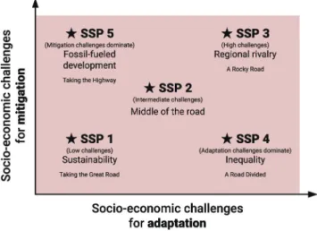 Fig. 5.  Shared Socioeconomic Pathways (SSPs). (O’Neill et 