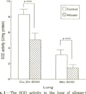 Fig.  1 — The  SOD  activity  in  the  lung  of  alloxan-in­