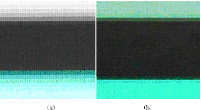 Fig 7. Photographic result of conventional driving and  blinking&amp;overdriving method.
