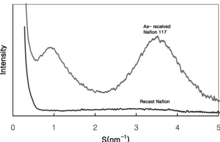 Figure 6. Cluster-network model for the morphology of hydrated  Nafion [reproduced with permission from ref