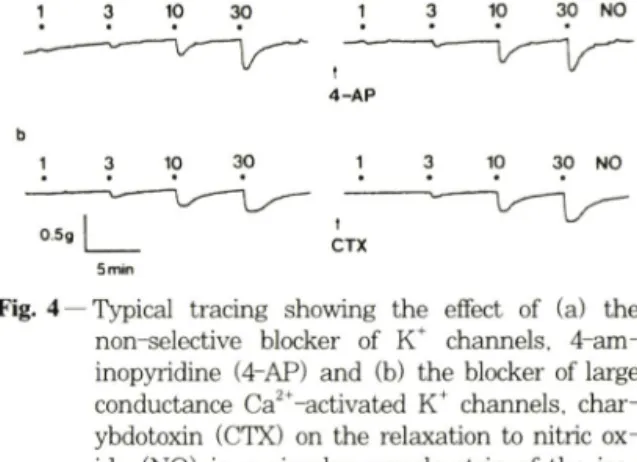 Fig.  4 — Typical  tracing  showing  the  effect  of  (a)  the  non-selective  blocker  of  K"*"  channels
