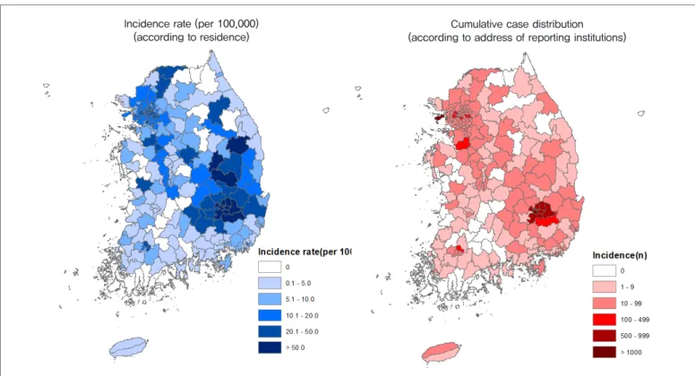Figure 1. Confirmed cases distribution by region (city, county, district)