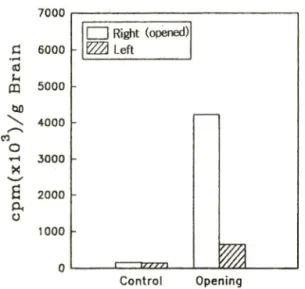 Fig.  1  — Cpm  of  ^"TcrD T PA   (8  mCi)  at  hemisphere  in  the parenchymal brain (n=3).