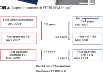 그림 4. CNT FET와 graphene FET의 연구개발 진행도. 6