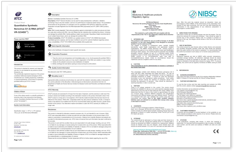 Figure 3. Certified reference material of norovirus