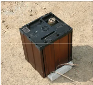 Fig. 13. Graph  of  battery  module  voltage,  temperature  during  slow  cook-off  test  [TC  #1:  Temperature  of  module  case,  TC  #2:  Temperature  of  module  heat  sink,  Oven:  Oven  temperature]