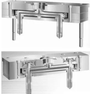 그림 17. Injection mold with the hot runner system.