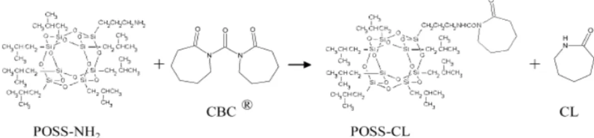 그림 11. Scheme for the synthesis of POSS-ε-caprolactam activator.
