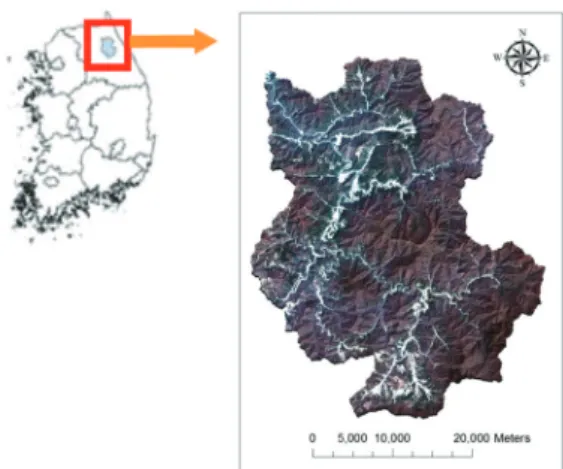 Figure 2.  Geographical  location  of  the  study  area  and Naerin watershed