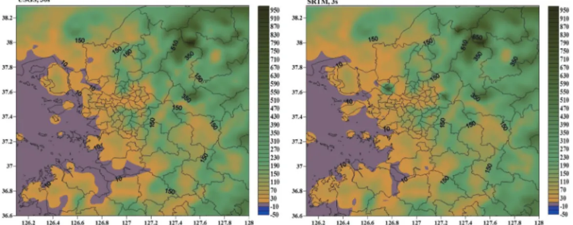 Figure 4.  Landuse comparison between USGS(30s) and KME(3s) data.