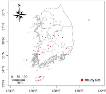 Fig. 1. Location of the study sites.