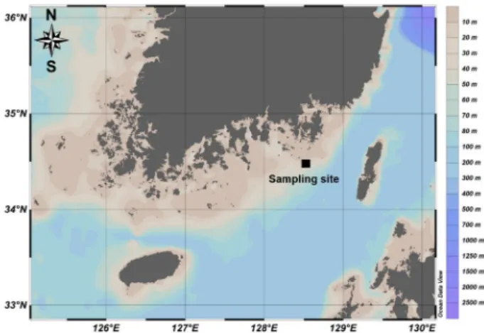Fig. 1. Location of the sampling site in the southern coast of Ko- Ko-rea.
