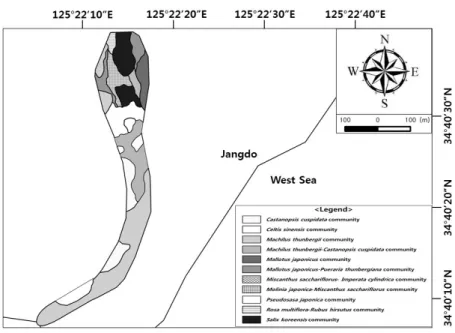 Table 4. Summary of vegetation unit in Jangdo wetland conservation area