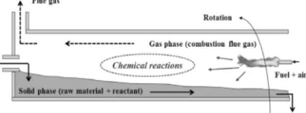 Fig. 1. Schematic diagram of a typical rotary kiln reactor. 