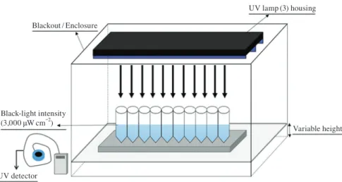 Fig. 1. A schematic of bench scale device for ultraviolet (UV) irradiation experiment.