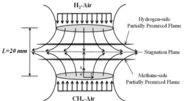 Table 1. Numerical simulation cases and corresponding  compositions of the methane- and hydrogen-  side mixtures