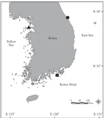 Fig. 1.   The collection locality of three isopod species in this study: 
