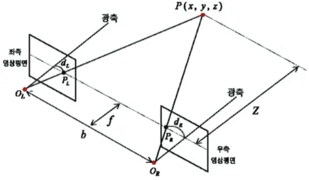 Fig.  2.  Schematic  of  stereo  vision.