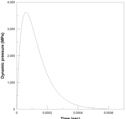Fig. 9. Pattern of detonation pressure with regard to time.