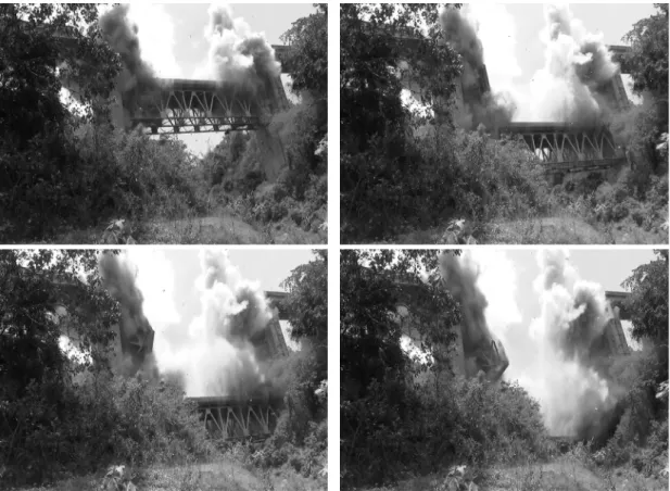 Fig. 14. Time-sequence pictures of the target structure.