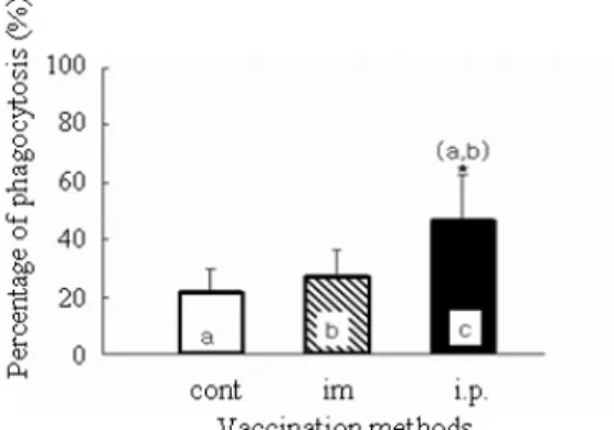 Fig. 3. ELISA analysis of olive flounder serum immunized (above cut-off limit) and non-immunized (under cut-off limit) group.