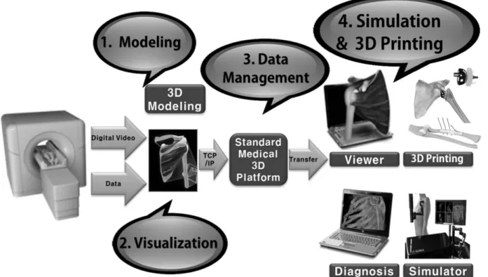Fig.  1.  Procedure  of  simulation  and  3D  printing  from  medical  images.