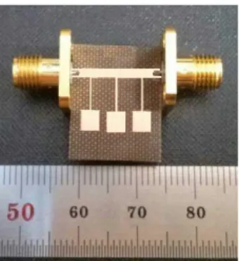 그림 9. 제안한  소형  스터브  대역통과  여파기 Fig. 9. The  proposed  compact  stub  BPF.