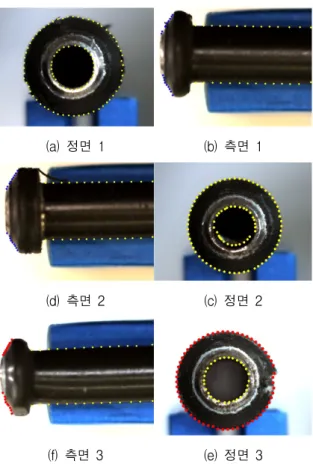 그림 10. 불량  제품에  대한  p-ACM의  윤곽선  추출  결과 Fig. 10. Contour  extraction  results  of  p-ACM  on 