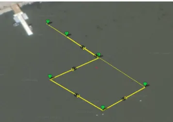 Fig.  11.  Passage  plan  for  turning  &amp;  stopping  ability. No. WP Course (°) Distance (m) Lat