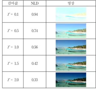 Fig. 3. The  result  of  NLD  for  each  gamma  value.