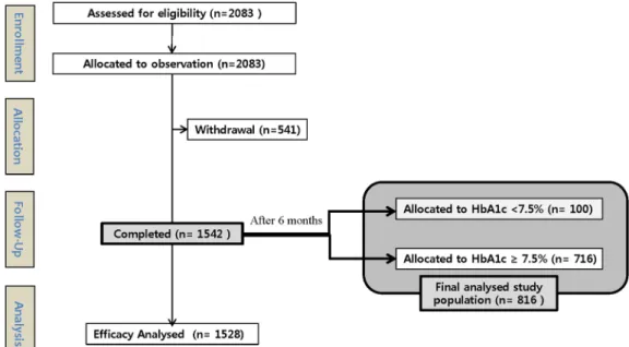 Fig. 1 Flowchart illustrating the number of patients included in the A 1 chieve Ò sub-study in Korea