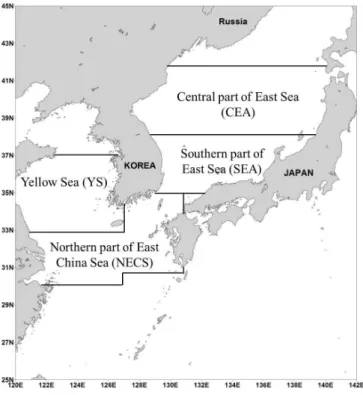 Fig.  2.  Separation  of  oceanic  areas  by  COBE-SST.