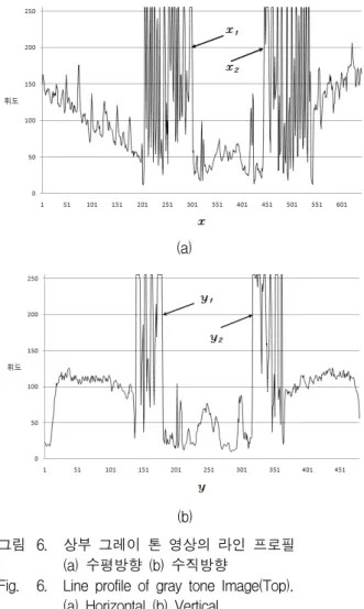 Fig. 6. Line  profile  of  gray  tone  Image(Top). 