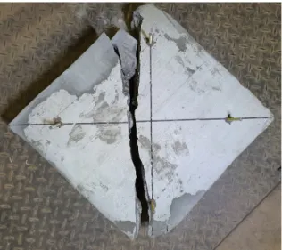 Fig. 17.  Failure of specimen strengthened with unreinforced mortar