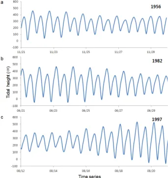 Fig.  11.  Tidal  curves  in  the  tidal  measuring  station  at  Mokpo  harbour,  showing  temporal  changes  in  tidal  patterns
